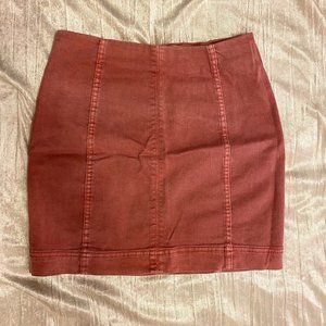 Size 3/26 Red Denim Pencil Skirt
